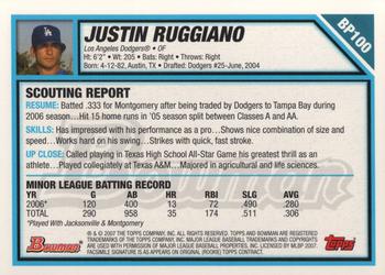 2007 Bowman - Prospects Gold #BP100 Justin Ruggiano Back