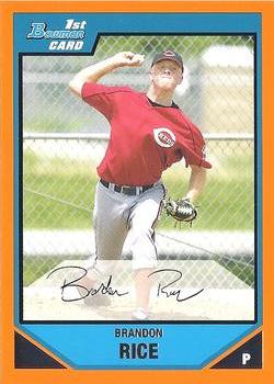 2007 Bowman - Prospects Orange #BP10 Brandon Rice Front