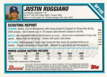 2007 Bowman - Prospects Orange #BP100 Justin Ruggiano Back