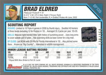 2007 Bowman - Prospects Orange #BP135 Brad Eldred Back