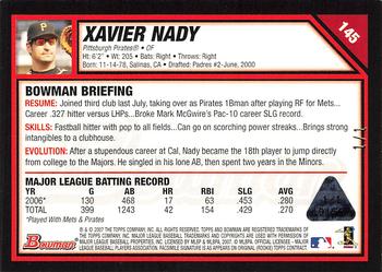 2007 Bowman - Red #145 Xavier Nady Back