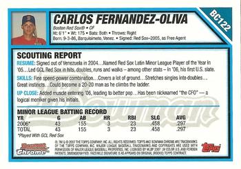 2007 Bowman Chrome - Prospects #BC122 Carlos Fernandez-Oliva Back
