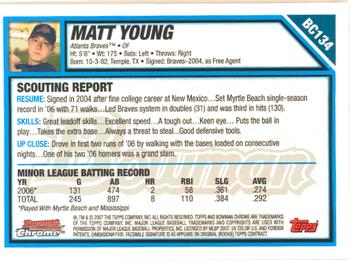 2007 Bowman Chrome - Prospects #BC134 Matt Young Back