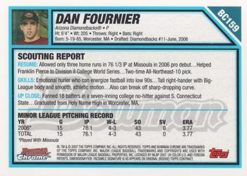2007 Bowman Chrome - Prospects #BC159 Dan Fournier Back