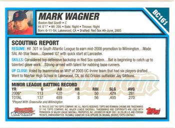 2007 Bowman Chrome - Prospects #BC161 Mark Wagner Back