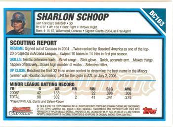 2007 Bowman Chrome - Prospects #BC163 Sharlon Schoop Back