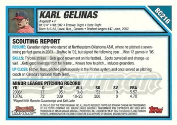 2007 Bowman Chrome - Prospects #BC216 Karl Gelinas Back
