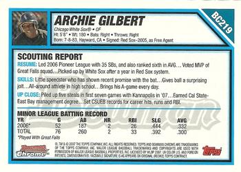 2007 Bowman Chrome - Prospects #BC219 Archie Gilbert Back