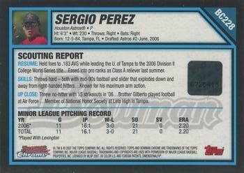 2007 Bowman Chrome - Prospects #BC228 Sergio Perez Back