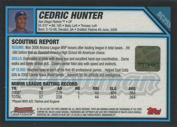 2007 Bowman Chrome - Prospects #BC255 Cedric Hunter Back