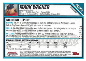 2007 Bowman Chrome - Prospects Blue Refractors #BC161 Mark Wagner Back