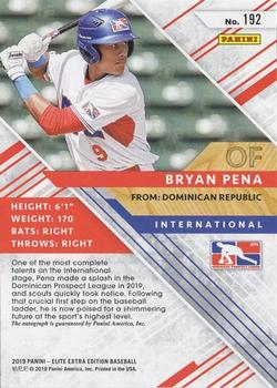 2019 Panini Elite Extra Edition - Autographs #192 Bryan Pena Back
