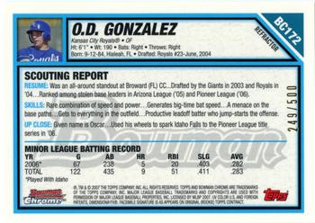 2007 Bowman Chrome - Prospects Refractors #BC172 O.D. Gonzalez Back