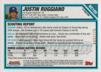 2007 Bowman Chrome - Prospects X-Fractors #BC100 Justin Ruggiano Back