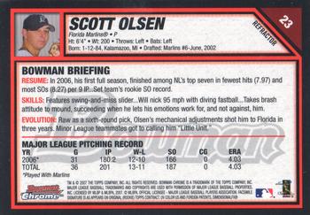 2007 Bowman Chrome - Refractors #23 Scott Olsen Back