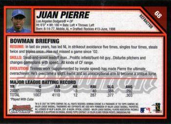 2007 Bowman Chrome - Refractors #68 Juan Pierre Back