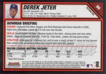 2007 Bowman Chrome - Refractors #90 Derek Jeter Back