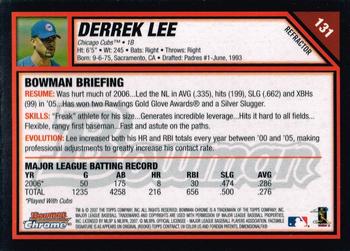 2007 Bowman Chrome - Refractors #131 Derrek Lee Back