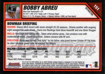 2007 Bowman Chrome - Refractors #151 Bobby Abreu Back