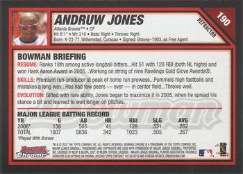 2007 Bowman Chrome - Refractors #190 Andruw Jones Back