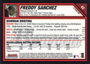 2007 Bowman Chrome - X-Fractors #42 Freddy Sanchez Back