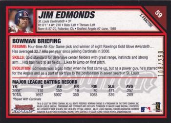 2007 Bowman Chrome - X-Fractors #59 Jim Edmonds Back