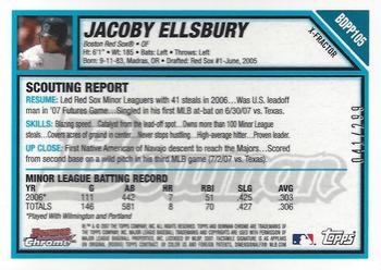 2007 Bowman Draft Picks & Prospects - Chrome Prospects X-Fractors #BDPP105 Jacoby Ellsbury Back