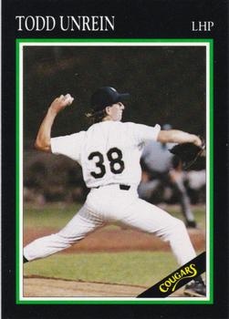 1991 A&R Kane County Cougars #NNO Todd Unrein Front