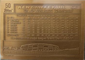 1992-94 Highland Mint Topps Mint-Cards Bronze #50 Ken Griffey Jr. Back