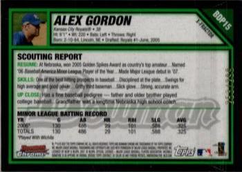 2007 Bowman Draft Picks & Prospects - Chrome X-Fractors #BDP15 Alex Gordon Back