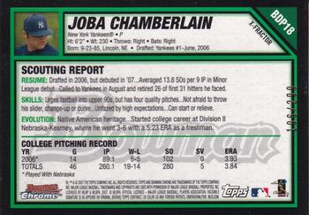2007 Bowman Draft Picks & Prospects - Chrome X-Fractors #BDP18 Joba Chamberlain Back