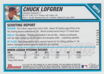 2007 Bowman Draft Picks & Prospects - Prospects Blue #BDPP79 Chuck Lofgren Back