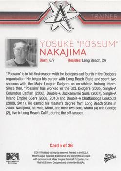 2012 MultiAd Albuquerque Isotopes #5 Possum Nakajima Back