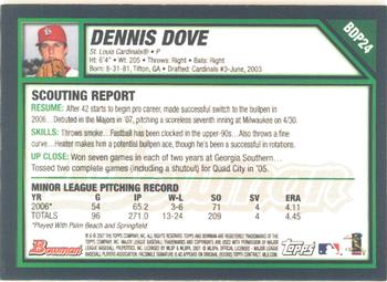 2007 Bowman Draft Picks & Prospects - Gold #BDP24 Dennis Dove Back