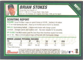 2007 Bowman Draft Picks & Prospects - Gold #BDP37 Brian Stokes Back