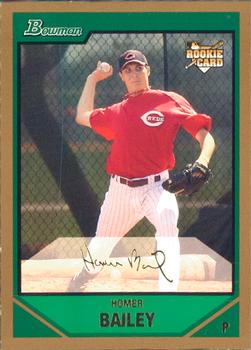 2007 Bowman Draft Picks & Prospects - Gold #BDP46 Homer Bailey Front