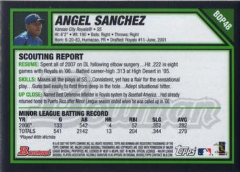 2007 Bowman Draft Picks & Prospects - Gold #BDP48 Angel Sanchez Back