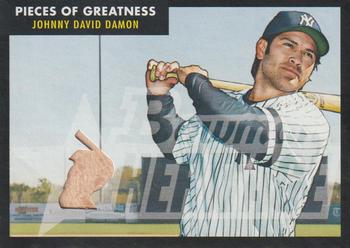 2007 Bowman Heritage - Pieces of Greatness Black #PG-JD Johnny Damon Front