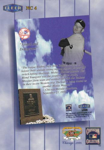 1998 Fleer National Convention #NC4 Mickey Mantle Back