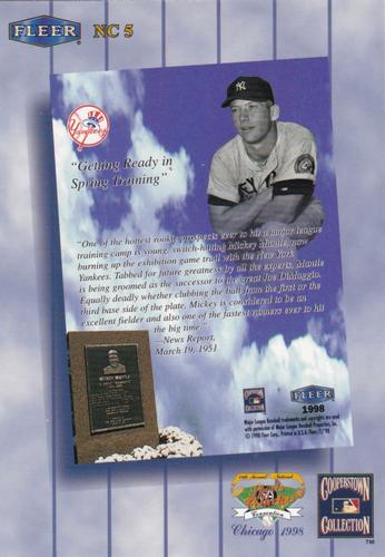 1998 Fleer National Convention #NC5 Mickey Mantle Back
