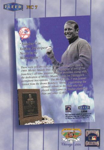 1998 Fleer National Convention #NC7 Mickey Mantle Back