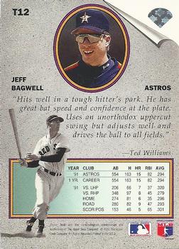 1992 Upper Deck - Ted Williams' Best #T12 Jeff Bagwell Back