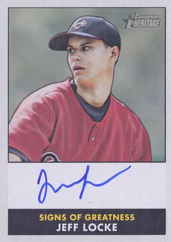 2007 Bowman Heritage - Signs of Greatness #SG-JL Jeff Locke Front