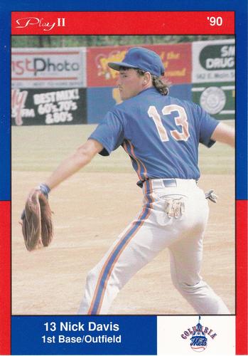1990 Play II Columbia Mets Postcards #6 Series III Nick Davis Front