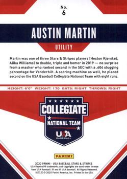 2020 Panini USA Baseball Stars & Stripes #6 Austin Martin Back