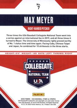 2020 Panini USA Baseball Stars & Stripes #7 Max Meyer Back