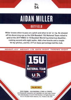 2020 Panini USA Baseball Stars & Stripes #54 Aidan Miller Back