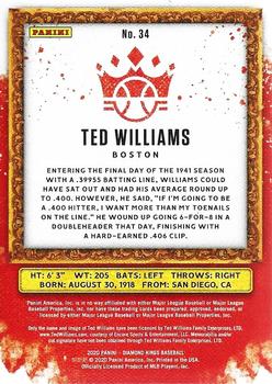 2020 Panini Diamond Kings #34 Ted Williams Back