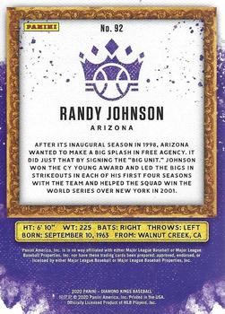 2020 Panini Diamond Kings #92 Randy Johnson Back