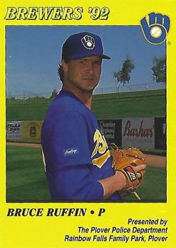 1992 Milwaukee Brewers Police - Plover Police Department #NNO Bruce Ruffin Front